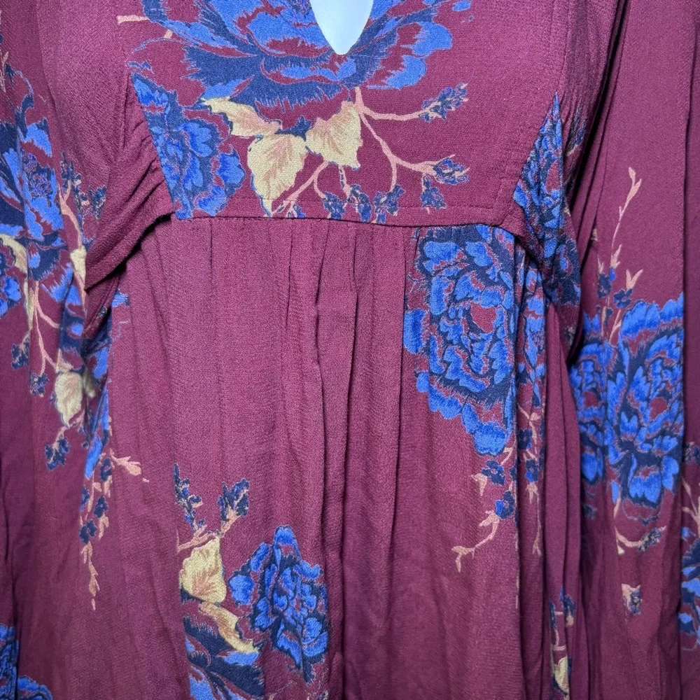 FREE PEOPLE Miranda  Floral Maxi Dress Boho Revival Flowey Size Small Petite